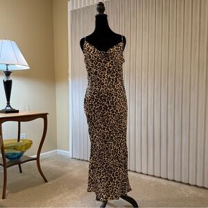 Anthropologie Leopard Print Slip Dress